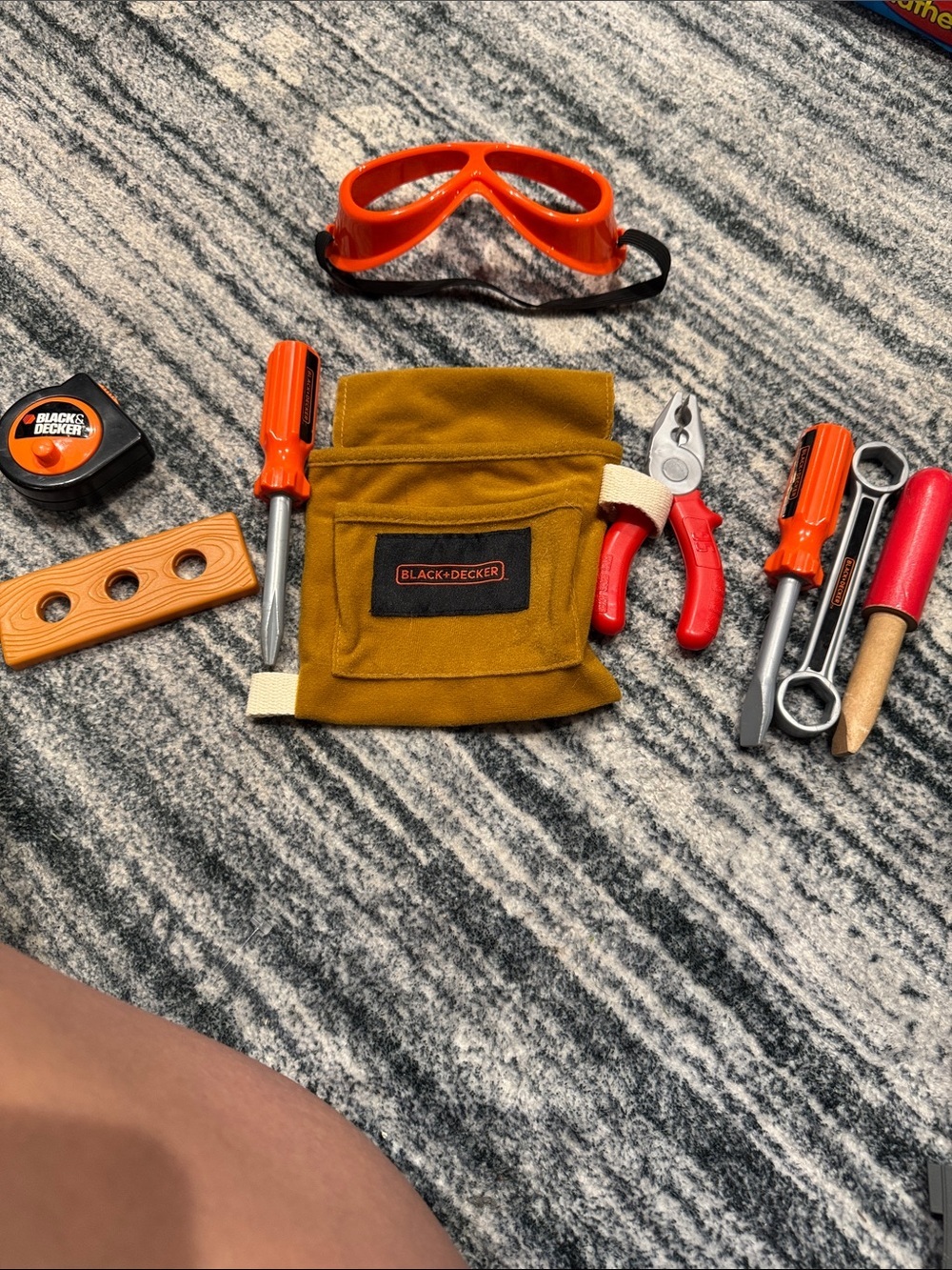 Black & Decker Orange and Red Kids Tool Set with Carry Pouch